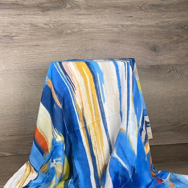 Silk Feel Blue with A Red Flower - Something From Home - South African Shop