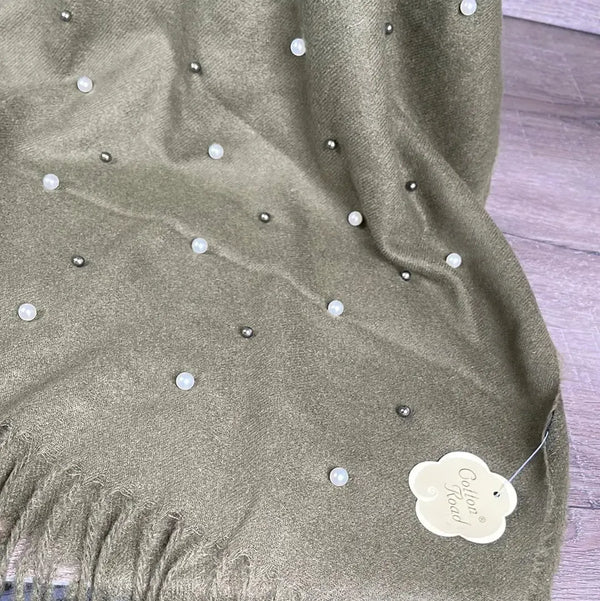 Winter Poncho - Green with Pearls - Something From Home - South African Shop