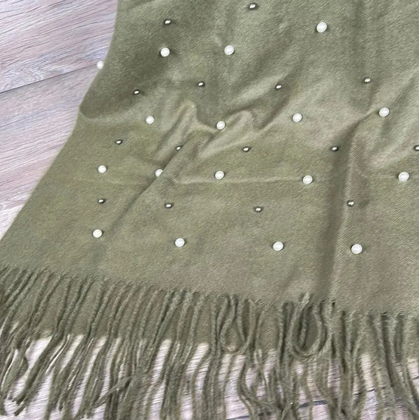 Winter Poncho - Green with Pearls - Something From Home - South African Shop
