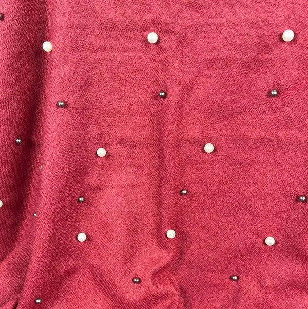 Winter Poncho - Red with Pearls - Something From Home - South African Shop