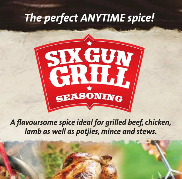 "Six Gun Grill Spice 200g seasoning for beef, chicken, lamb, potjies, mince, stews"