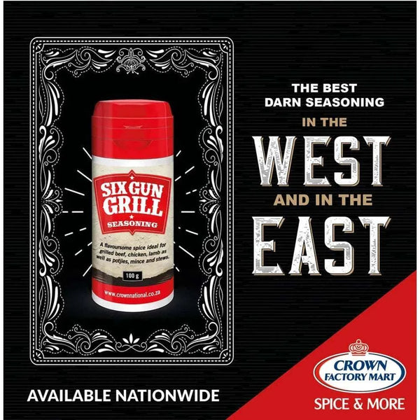 Crown National - Six Gun Grill Spice Shaker 100g - Something From Home - South African Shop