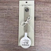 Enamel sugar spoon with wooden handle and laser engraved Suikerbos Ek Wil Jou He design