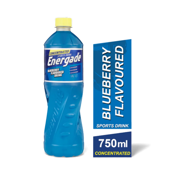 Energade Sports Drink Concentrate 750ml blueberry flavor bottle for hydration and electrolyte replenishment