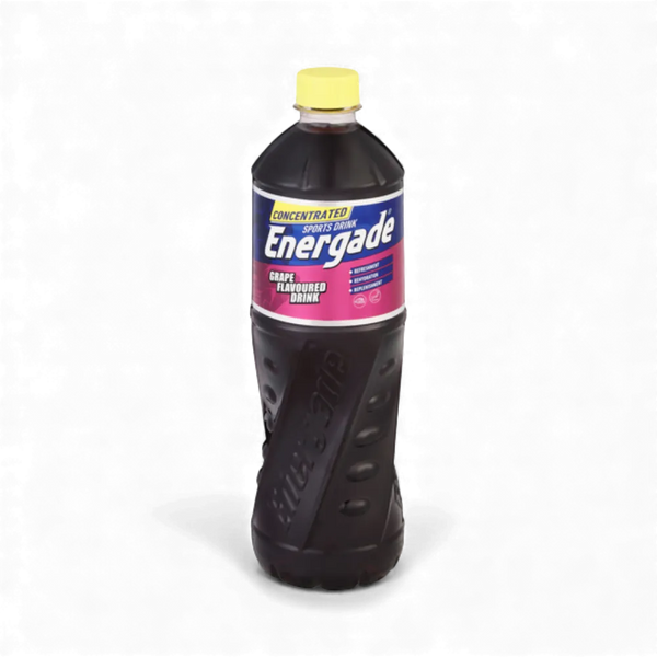 750ml bottle of Energade concentrated grape sports drink for electrolyte replenishment and hydration