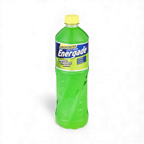 750ml bottle of Energade Sports Drink Concentrate Tropical flavor for hydration and electrolyte replenishment
