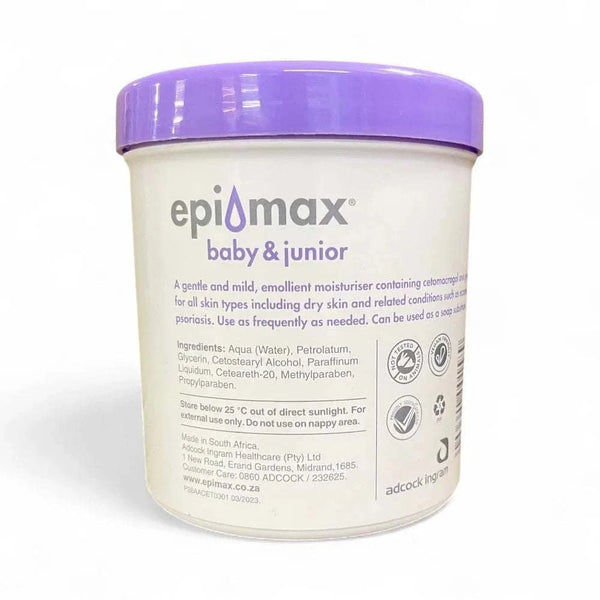 Epimax Baby & Junior Body Cream Tub 400g - gentle moisturizer for delicate skin.