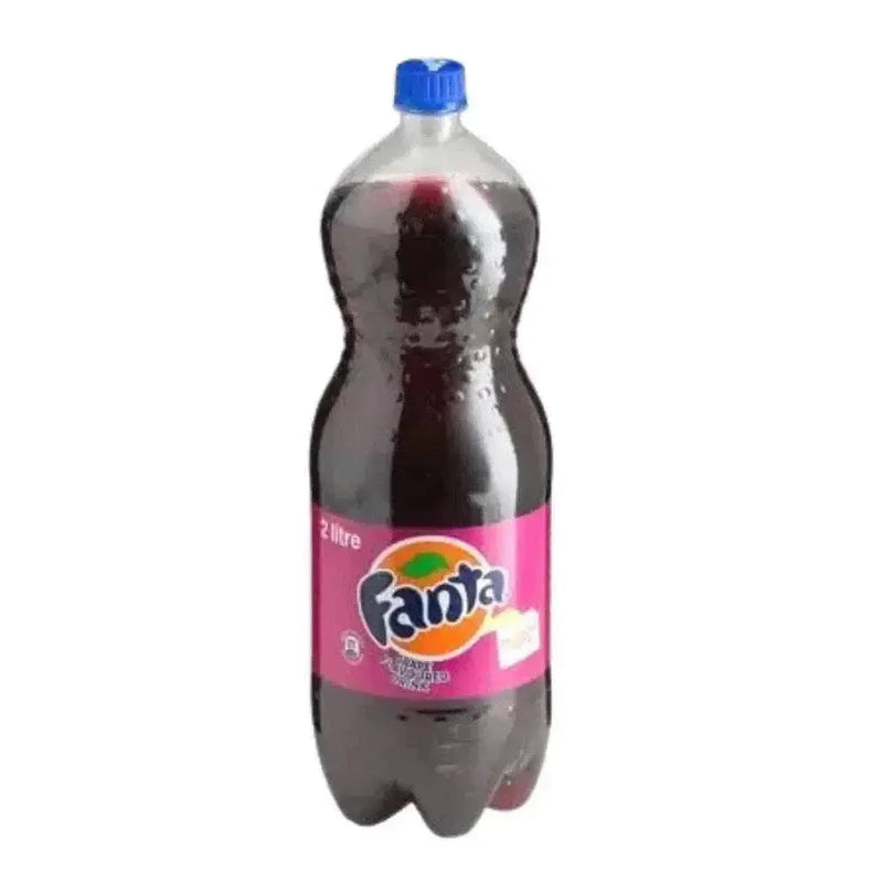 2 litre bottle of Fanta Grape fizzy drink with real fruit juice