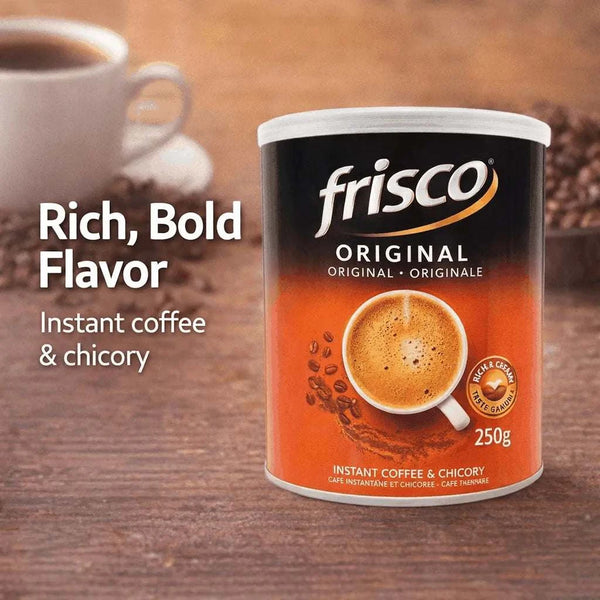 Frisco Rich & Creamy coffee 250g styled promotional image