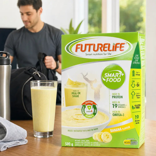 Futurelife Smart Food Banana 500g instant cereal shake for an active adult morning