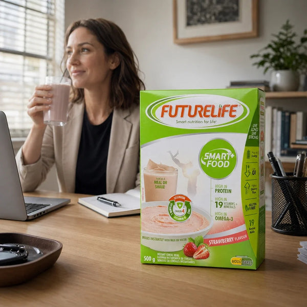 Futurelife Smart Food Strawberry 500g on a home-office breakfast desk