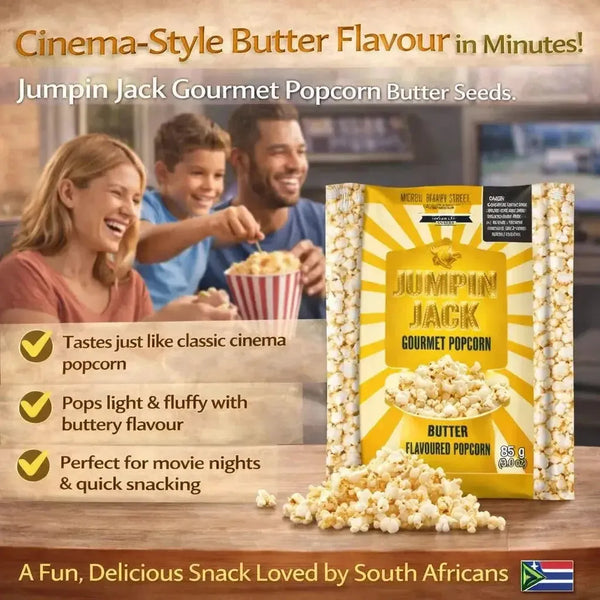Jumpin Jack Gourmet Popcorn Butter Seeds pack of 3 microwave popcorn bags with rich buttery flavor