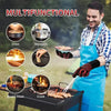Heat resistant "Braai" gloves in red and black with non-slip grip for safe grilling and cooking