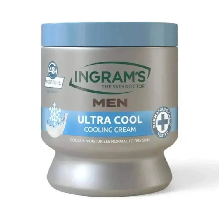 Ingrams Camphor Cream Men's Ultra Cool 450ml with cooling menthol and 48-hour moisturizing benefits