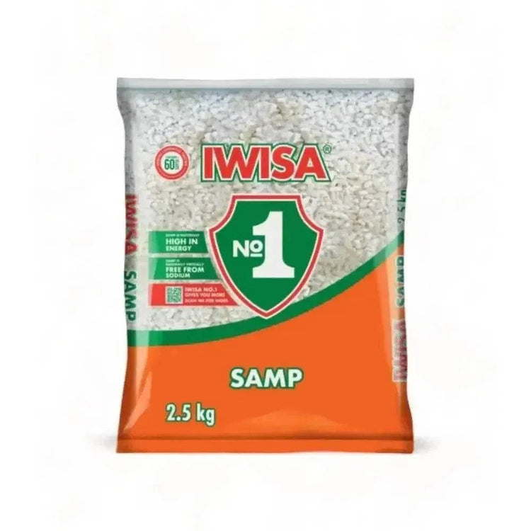 Iwisa Samp 2.5kg natural quick-cooking South African staple for stews and sides