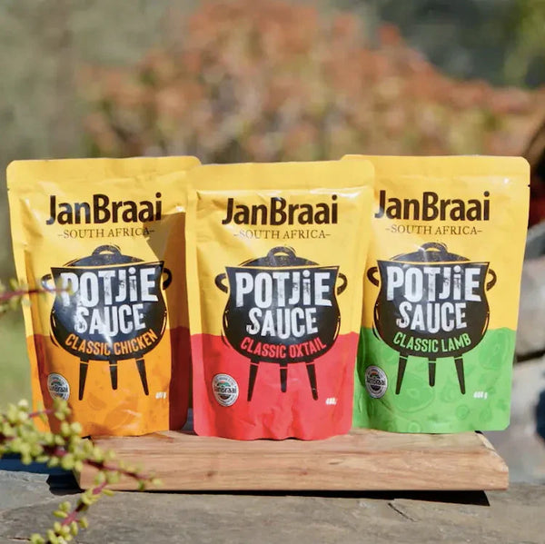 Jan Braai Classic Oxtail Potjie Sauce 400g pouch for South African slow-cooked stews and braai meals
