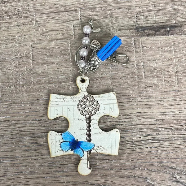 Key Tags - Butterfly 1 Key and Blue - Something From Home - South African Shop
