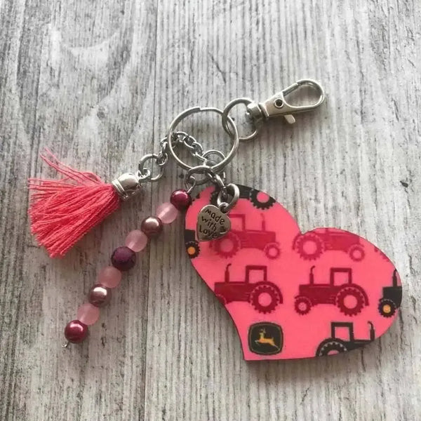 Keyring - John Deere Heart 60mm accessory