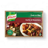 Knorr Cook-in-Bag Garlic and Rosemary seasoning pack, 35g, ideal for juicy roasts and flavorful meals.