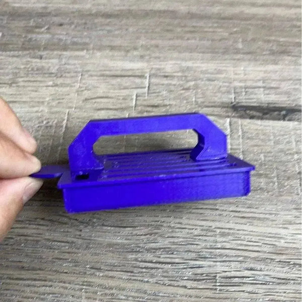 Small purple Koeksister Cutter for making traditional braided Afrikaans dough pastries