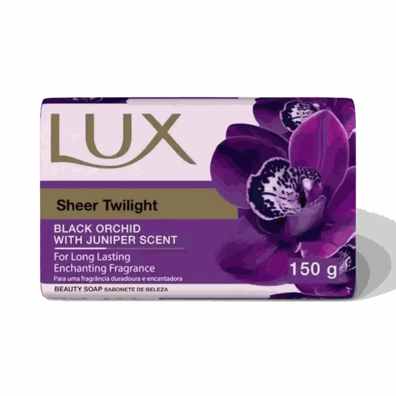 LUX Body Soap Sheer Twilight 150g bar with black orchid and juniper fragrance