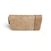 Brown PU leather large wallet with embossed flower design and zip compartment