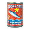 Luckystar Pilchards in Tomato Sauce 400g can, budget-friendly and sustainably sourced.
