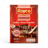 Royco Marinade Garlic Steak 39g packet with bold garlic steak flavor seasoning for tenderizing and marinating meat.