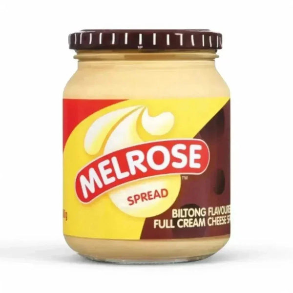Melrose Processed Cheese Spread Biltong Flavour 400g jar with creamy texture and South African taste