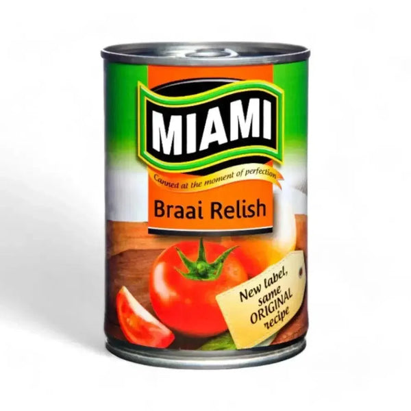 Miami Braai Relish 450g jar with natural sweet tomato condiment