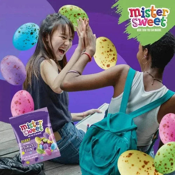 Mister Sweet Speckled Eggs 125g soft jelly eggs with chocolate and candy shell