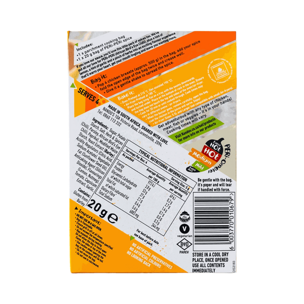Nando's Peri-Peri Bag & Bake Medium seasoning with cooking bag for oven-baked chicken