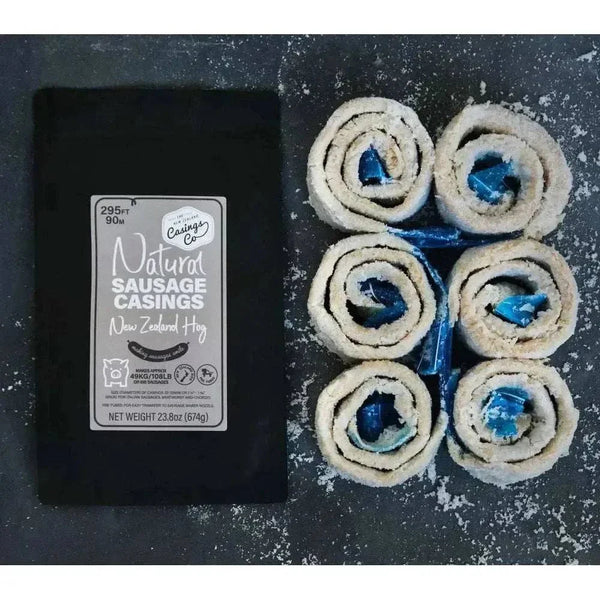 Natural hog casings 32-35mm for making plump, flavorful sausages