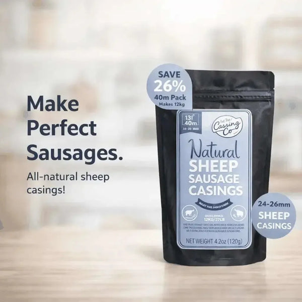 Natural sheep casings 24-26mm, 40m pack for homemade sausages