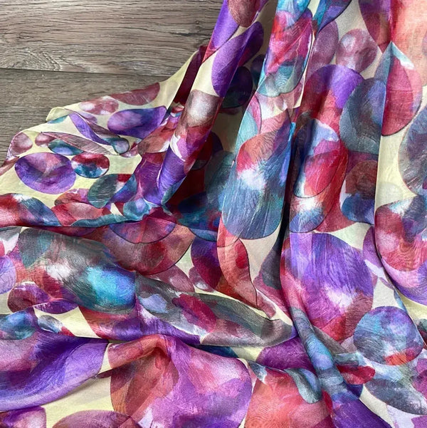 Neck Scarf - Silk Feel Yellow with Multicoloured Bubbles - Something From Home - South African Shop