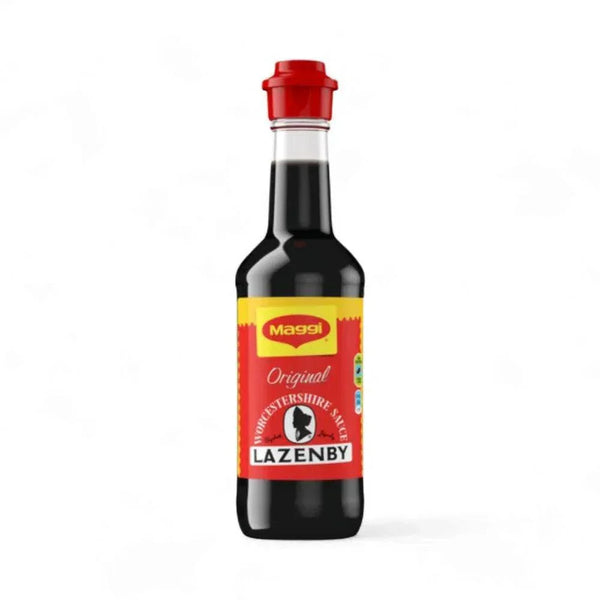Nestle Maggi Lazenby Worcester Sauce 250ml bottle with red cap.