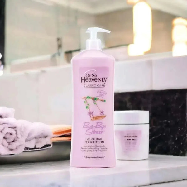 Oh So Heavenly Classic Care Body Lotion Bye-Bye Stress 1L with calming lavender and chamomile aroma
