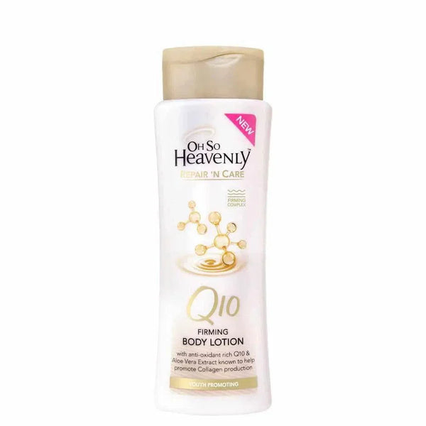 Oh So Heavenly Firming Body Lotion Q10 (350ml) with floral fragrance, 24-hour hydration, Beauty Without Cruelty.