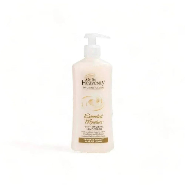Oh So Heavenly Hygiene Clean Extended Moisture 6-in-1 hand wash with silk extract and shea butter protecting against 99.9% germs