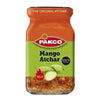 Jar of Pakco Mild Mango Atchar 385g with sweet and tangy mango flavor and mild spice