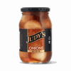 Judy's Mild Pickled Onions 410g jar with tangy, crunchy onions for snacking and recipes