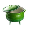 Green enamel cast iron Potjie Pot 7.8L with lid and handle for versatile cooking