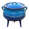 Blue enamel 7.8L potjie pot with lid and handle, suitable for fire and induction cooktops