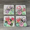 Coasters - Protea & Damask (Set of 4) - Something From Home - South African Shop