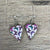 Hanging Earrings - Purple Heart with Butterflies - Something From Home - South African Shop