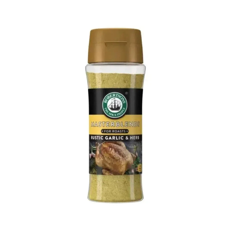 Robertsons Masterblend Rustic Garlic and Herb 200ml seasoning bottle for cooking and grilling