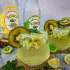 Brookes Roses Cordial Lime 750ml with refreshing lime drinks garnished with kiwi and mint.