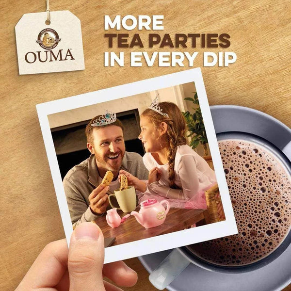 Ouma Buttermilk Rusks with tea, highlighting tradition and community.