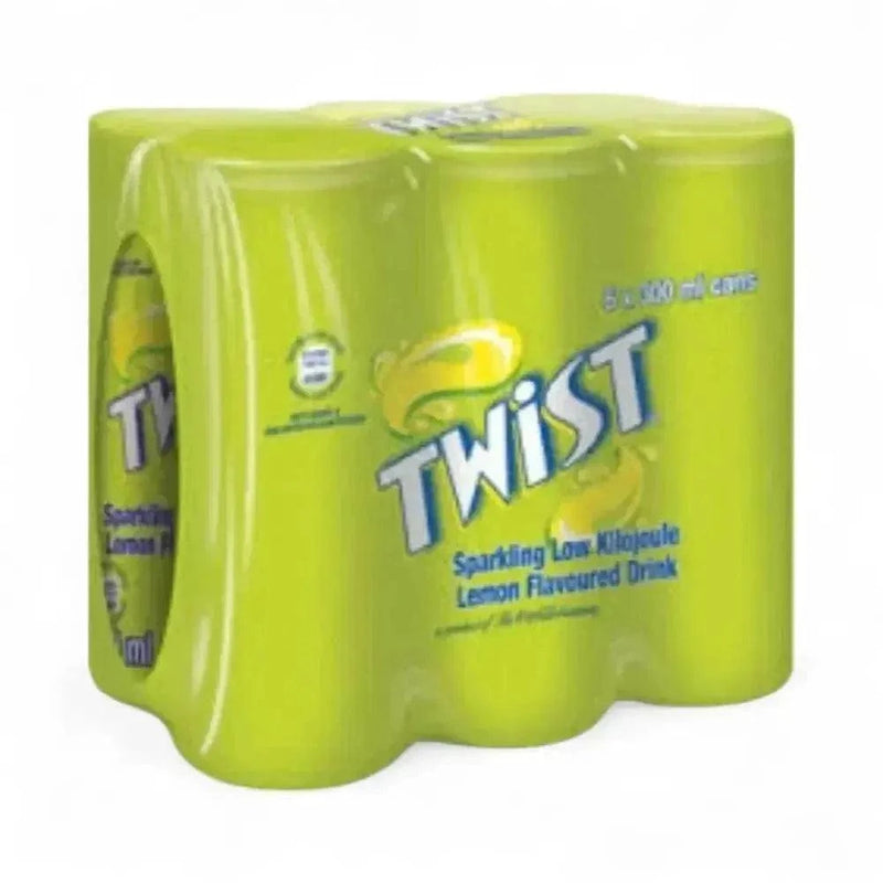 6-pack of 300ml Schweppes Twist sparkling lemon flavored soft drink cans