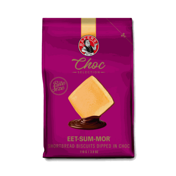 Bakers Eet-Sum-Mor chocolate dipped shortbread biscuits 110g pack